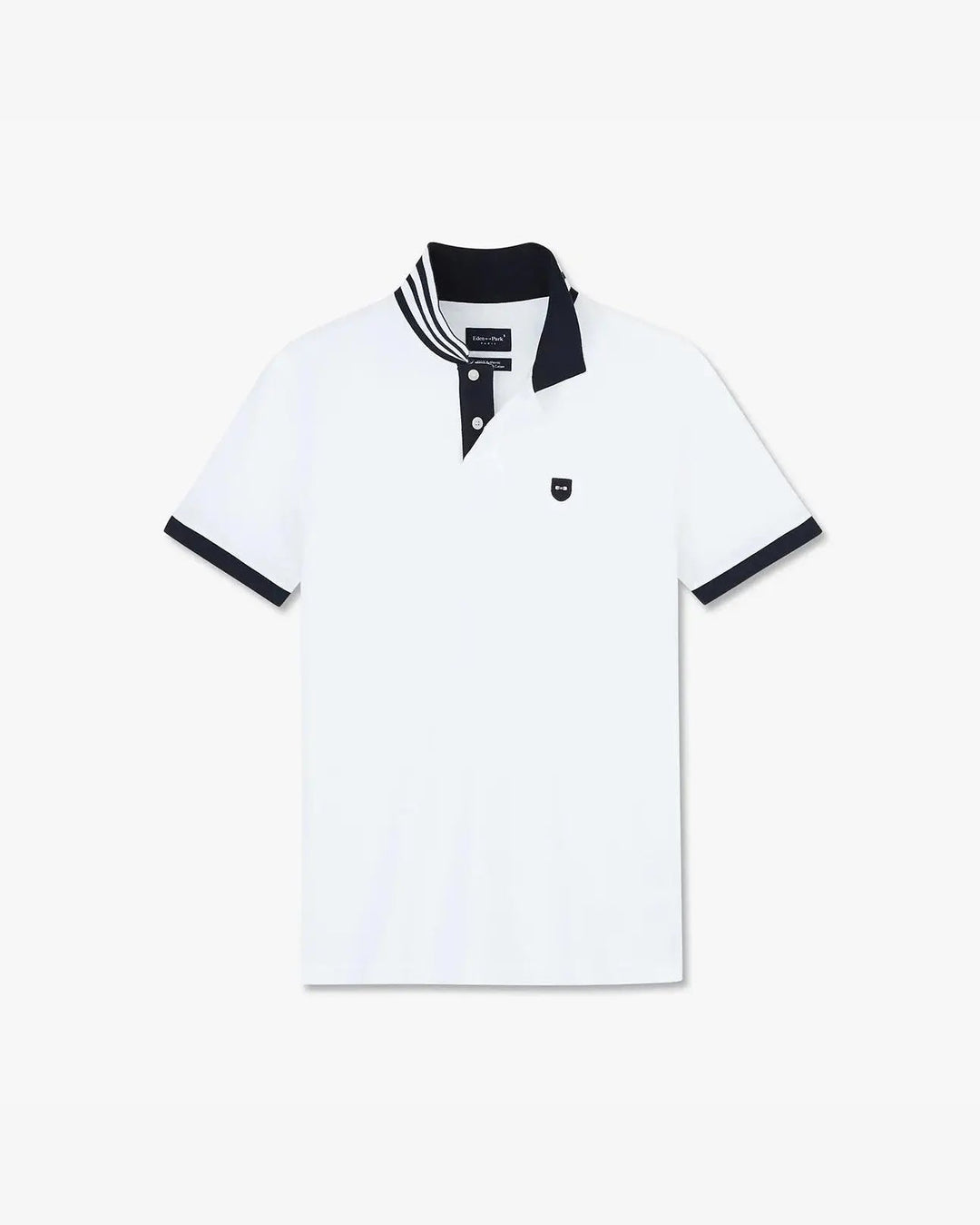 White Short-Sleeved Polo Shirt With Contrasting Detail