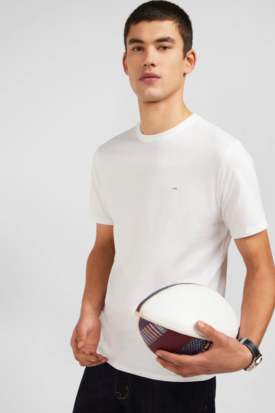Crew Neck White Light Pima Cotton T-Shirt
