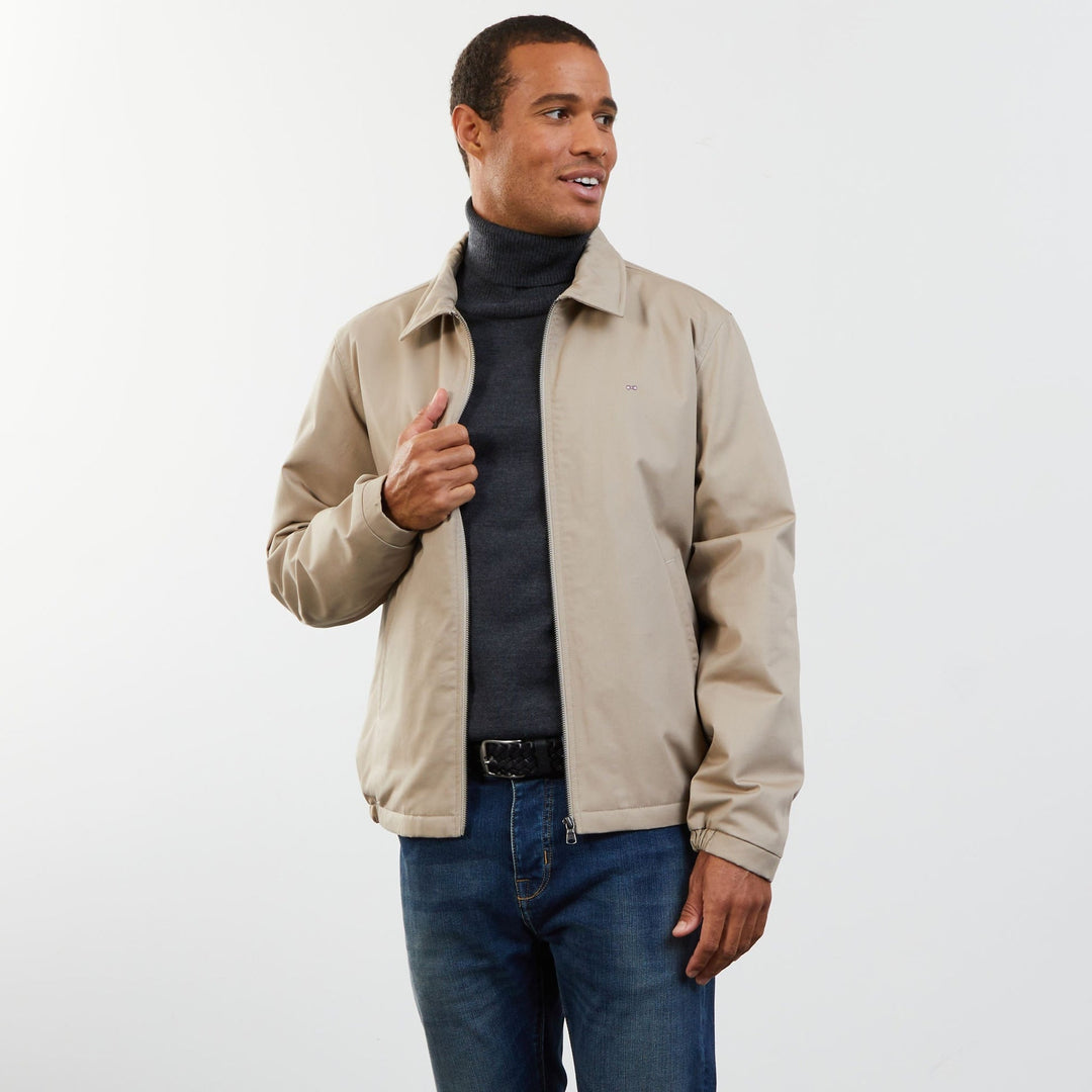 Beige Jacket In Cotton Gabardine