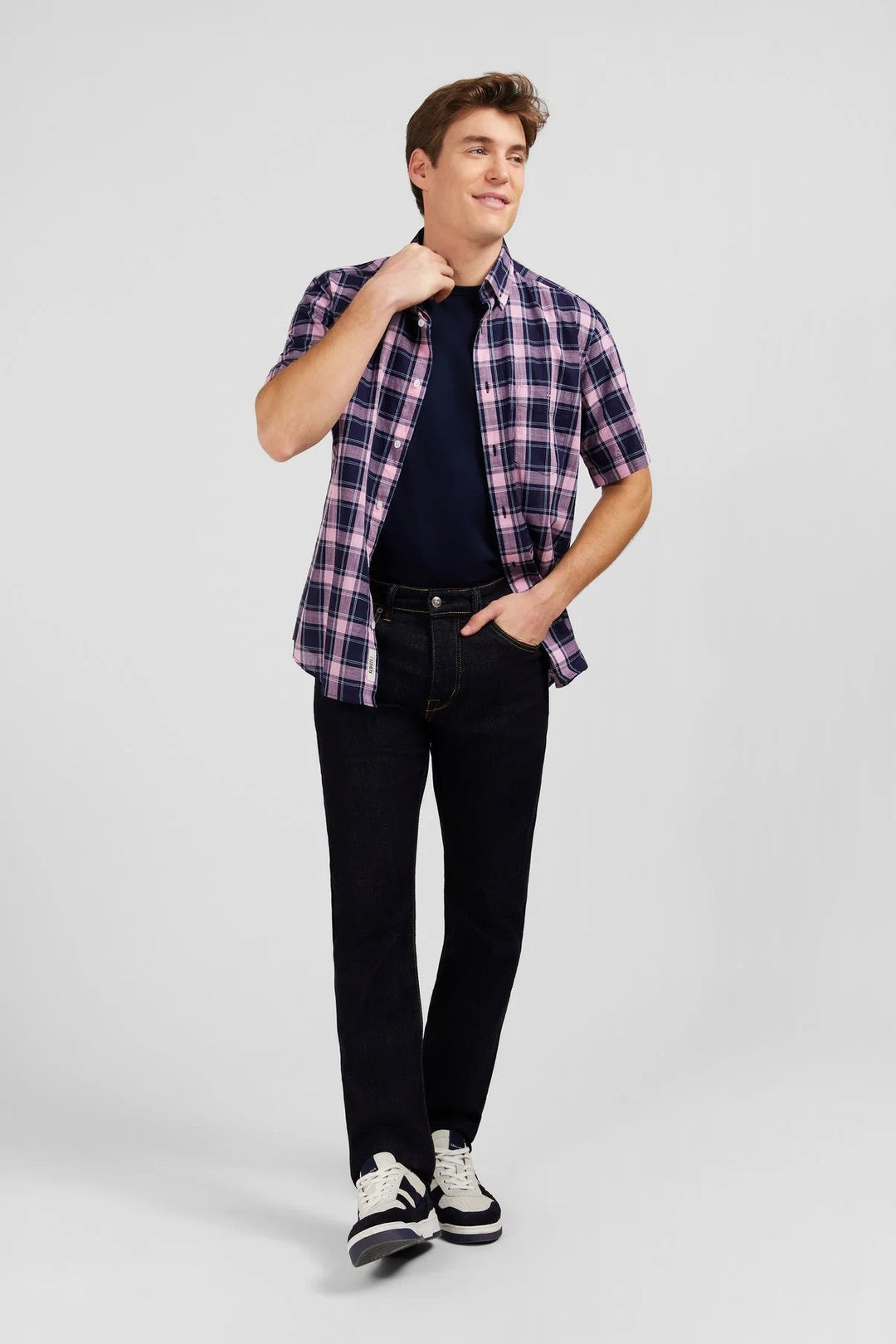 Navy Blue Jeans In Stretch Cotton