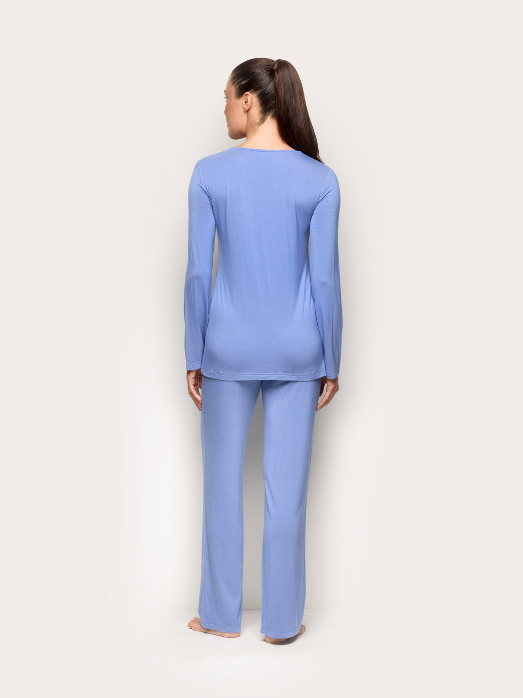 Long-Pyjamas with front opening - Denim