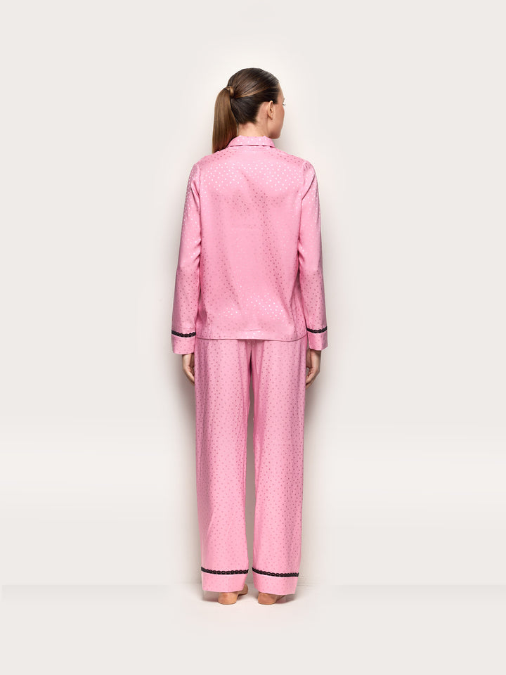 Long-Pyjamas with front opening - Candy Pink