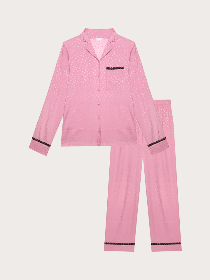 Long-Pyjamas with front opening - Candy Pink
