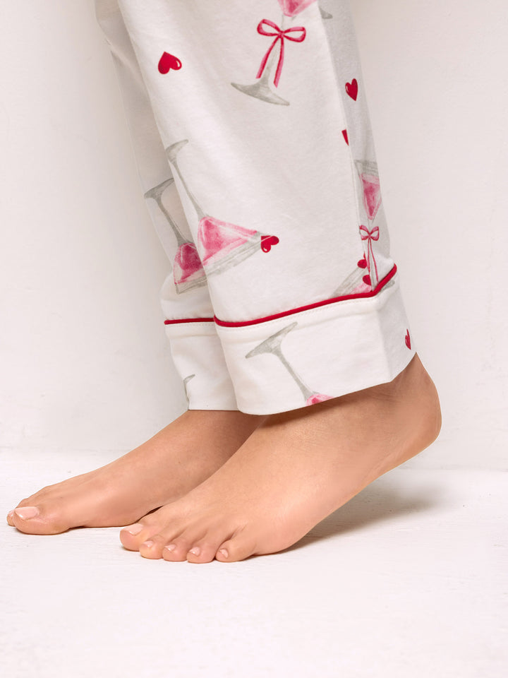 Long-Pyjamas with front open - Printed