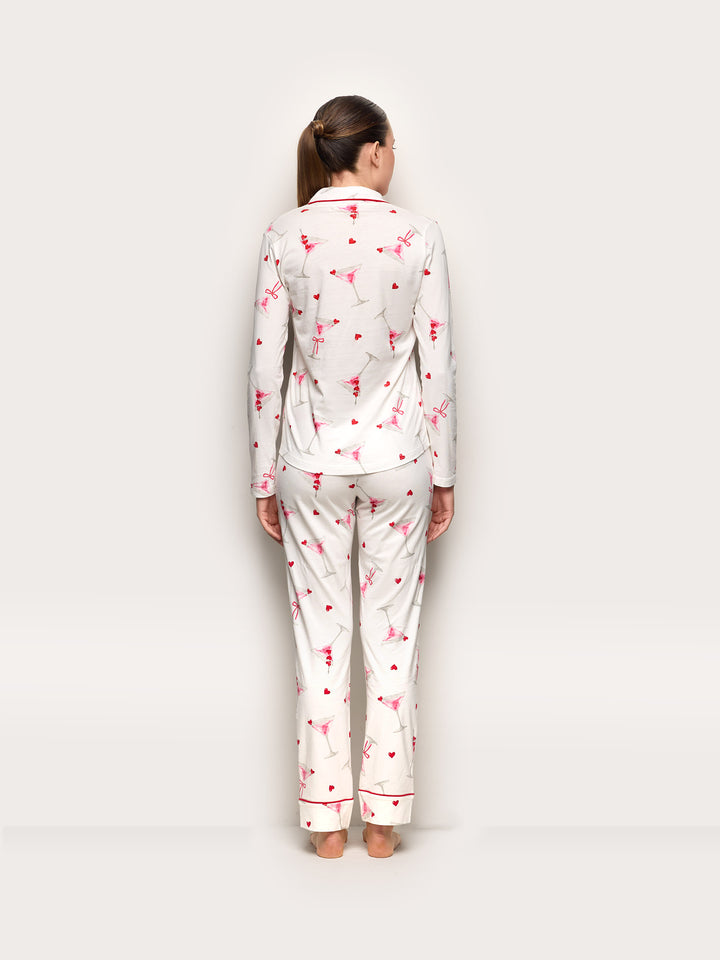 Long-Pyjamas with front open - Printed