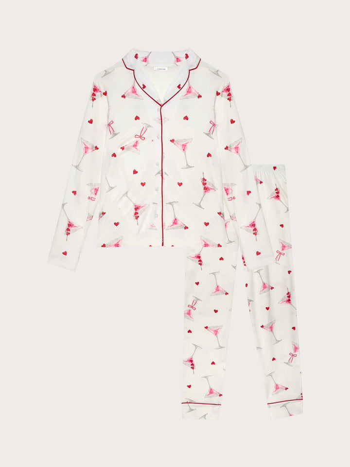 Long-Pyjamas with front open - Printed