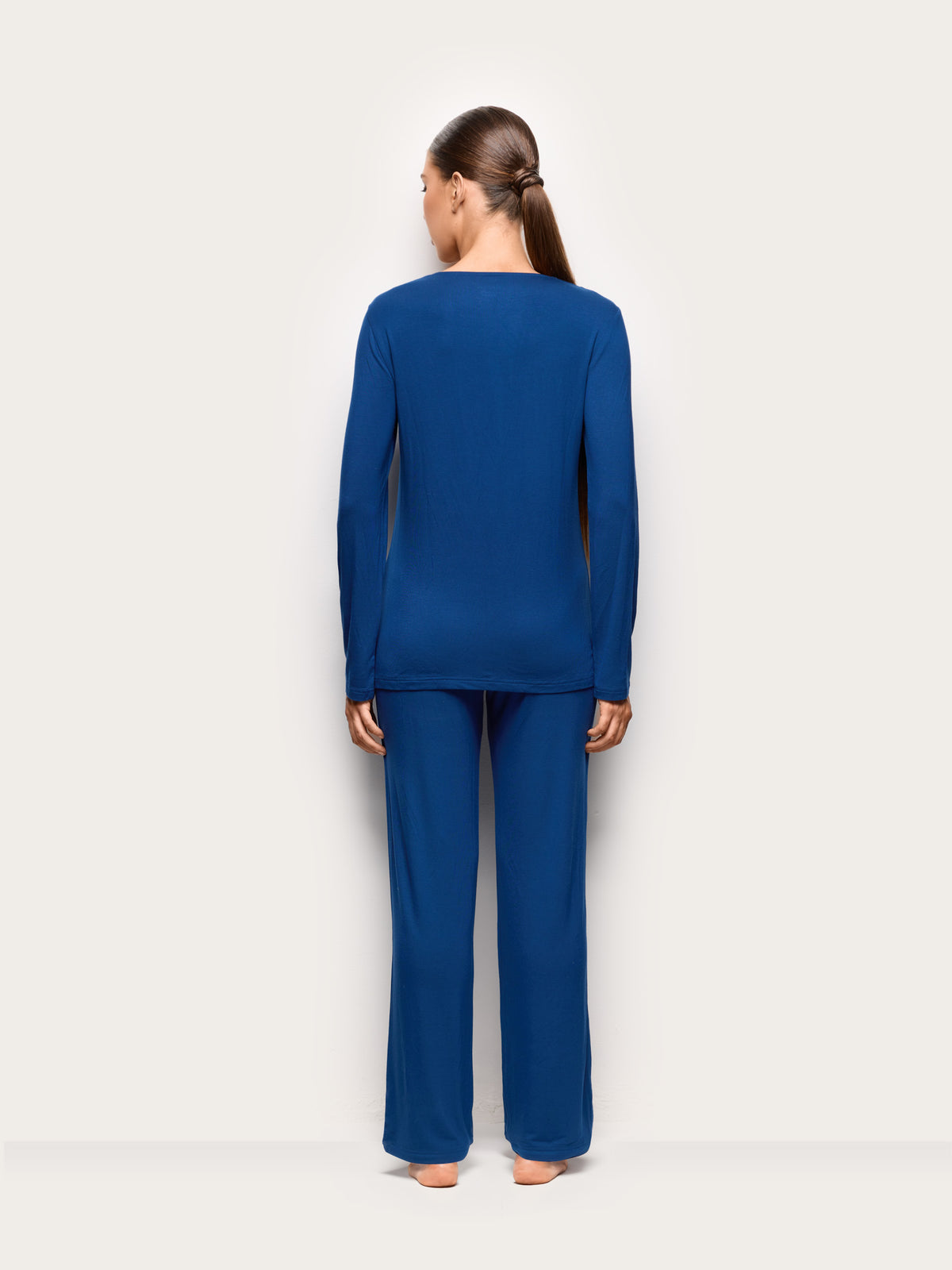 Long-Pyjamas With Front Opening - Dark Blue