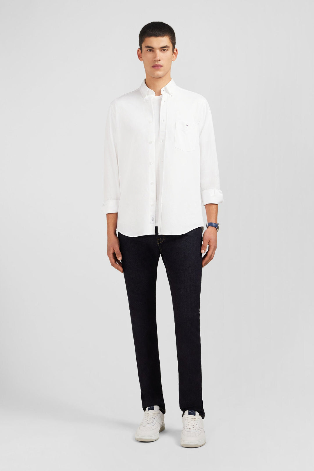 White Pinpoint Cotton Shirt