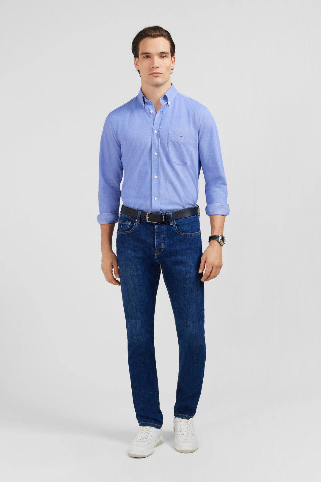 Blue Pinpoint Cotton Shirt