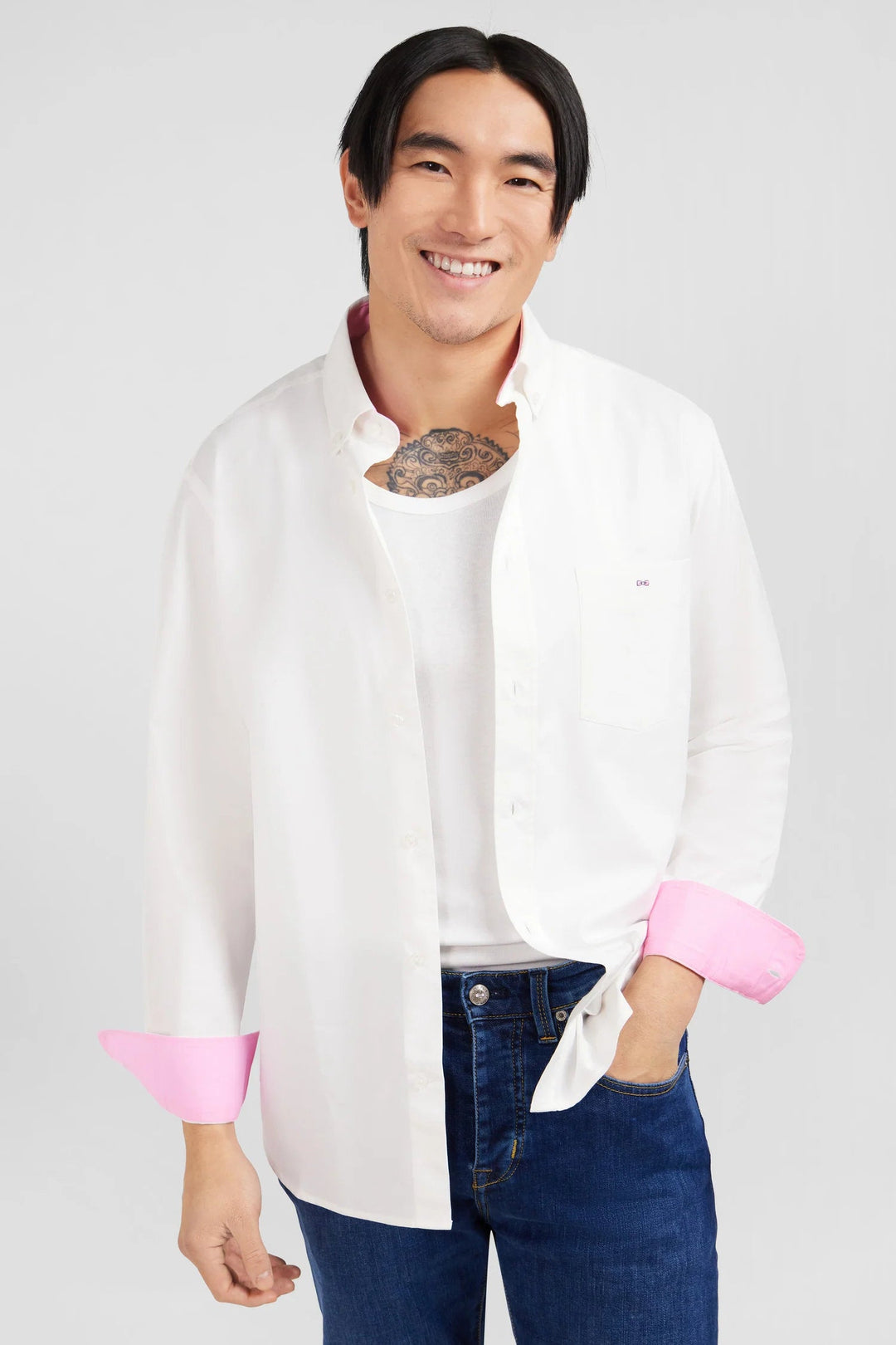 White Cotton Twill Shirt