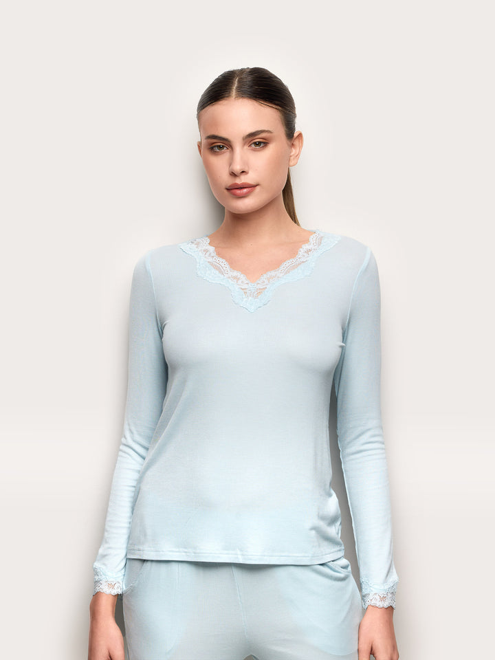 Long-sleeve T-shirt - Light Azure