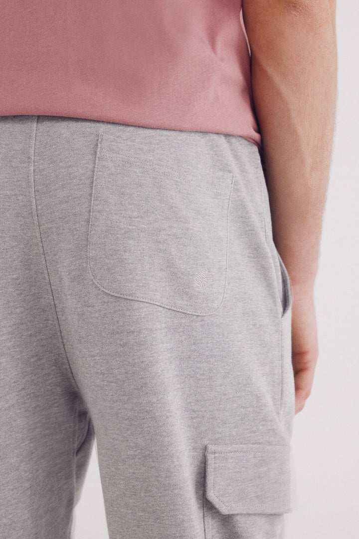 Fleece Jogger Cargo Pants - Medium Grey