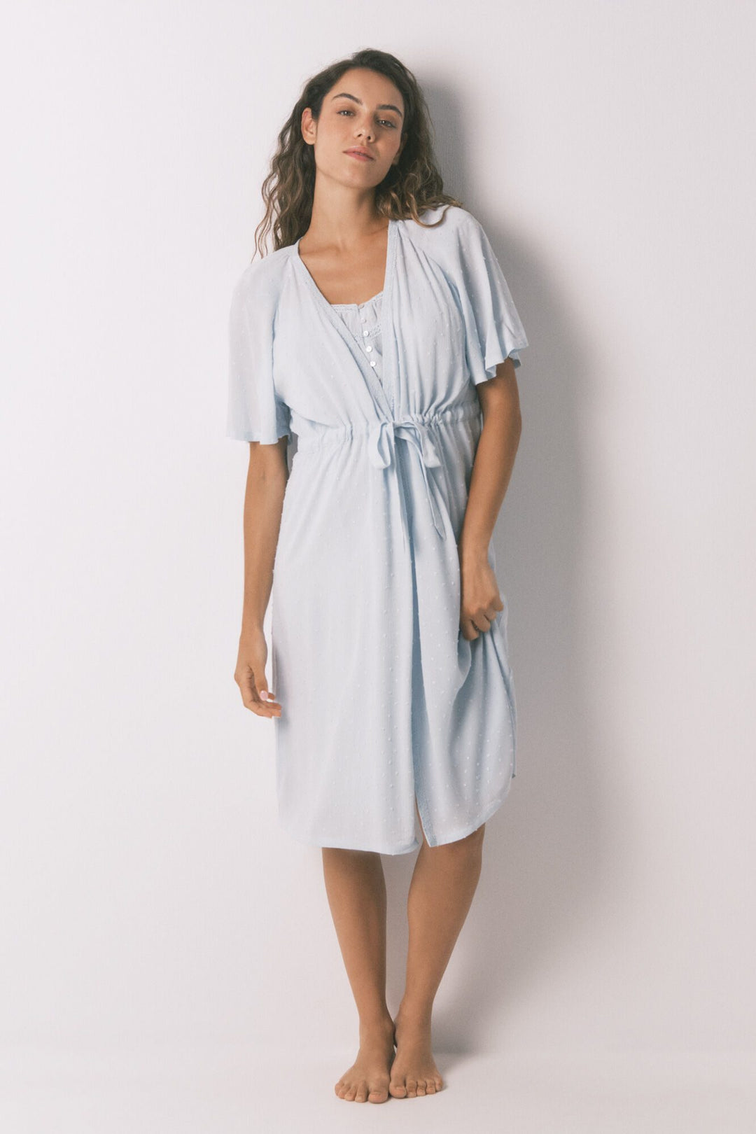 MEDIUM ROBE - Green Print
