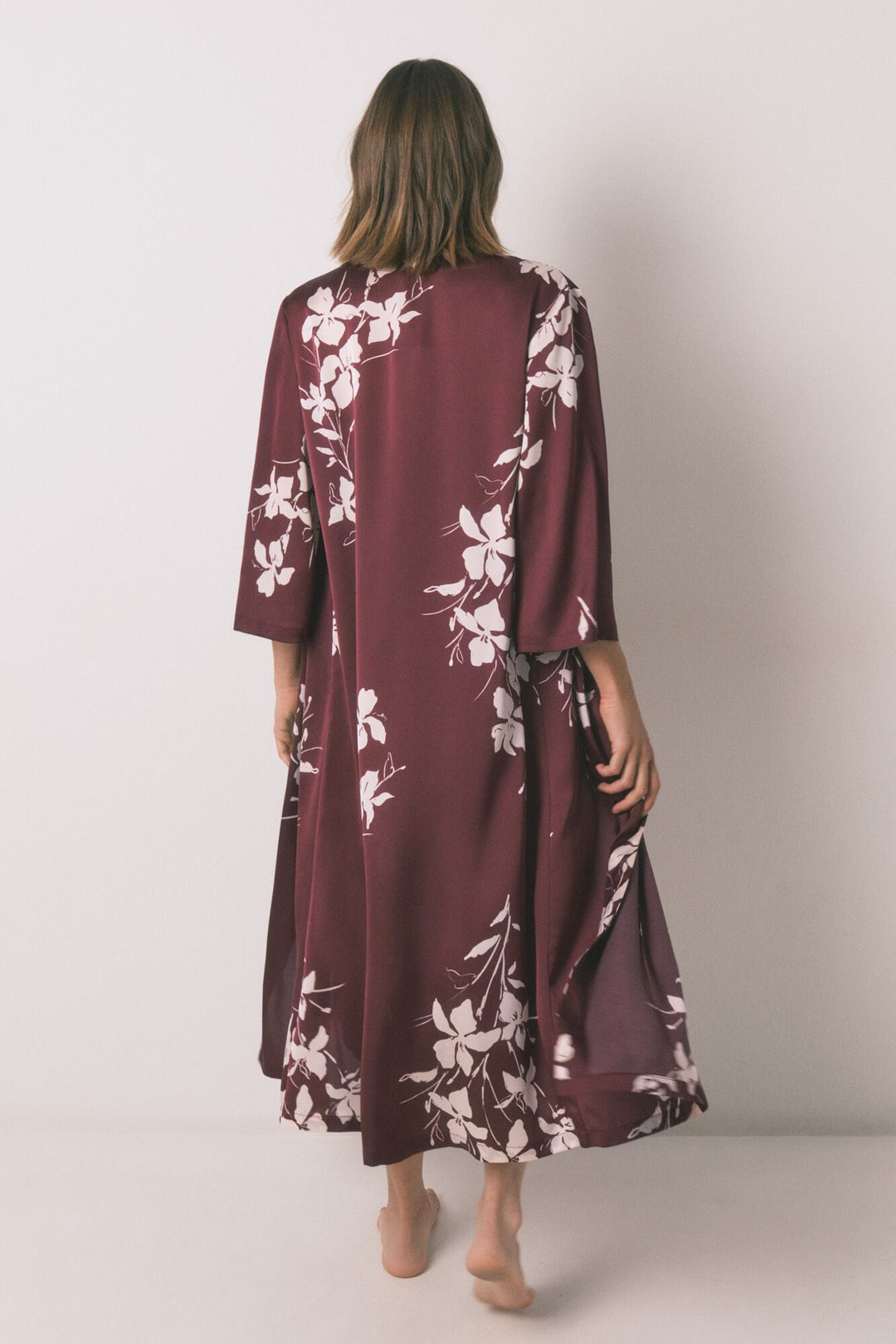 LONG ROBE - Maroon Print