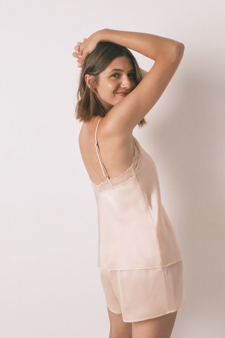 STRAPS SHORT PANT PYJAMA - Orange
