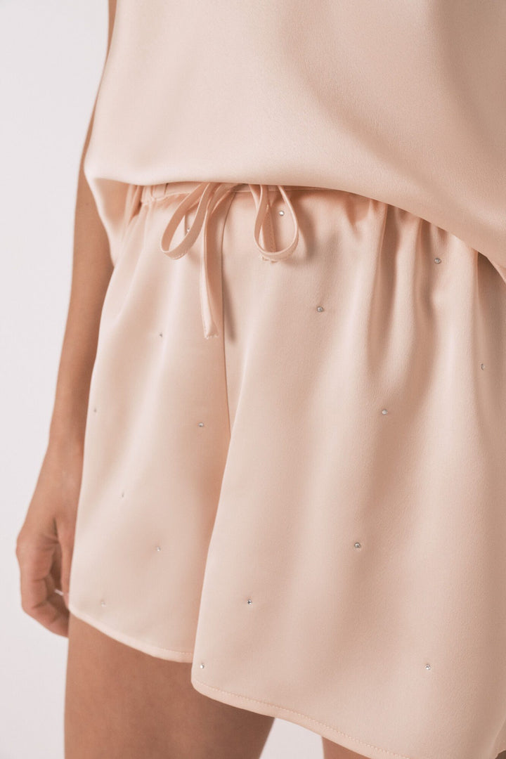 STRAPS SHORT PANT PYJAMA - Orange