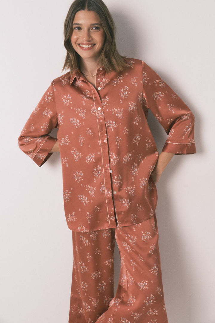 LONG SLEEVES MASCULINE PYJAMA - Pink
