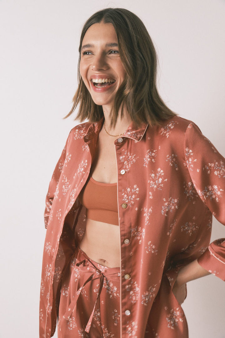 LONG SLEEVES MASCULINE PYJAMA - Pink