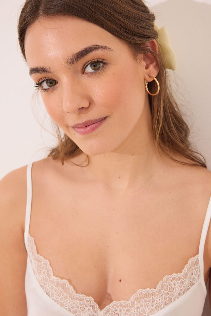 Straps Short Pant Pyjama - Ivory