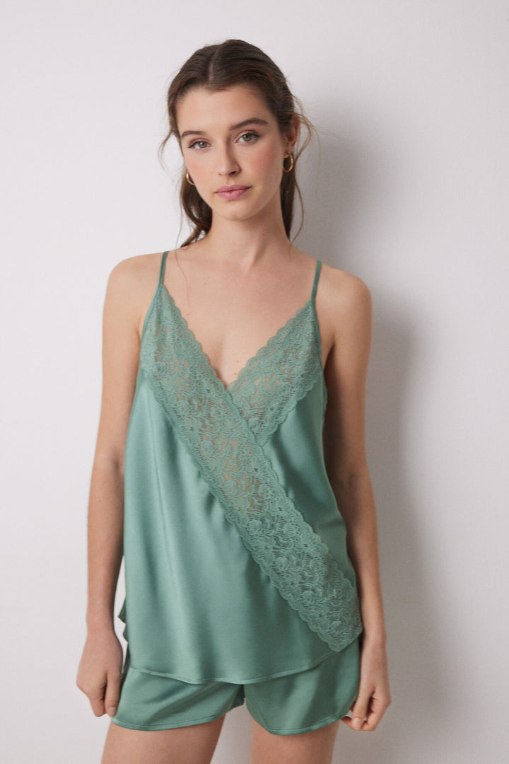 Straps Short Pant Pyjama - Green