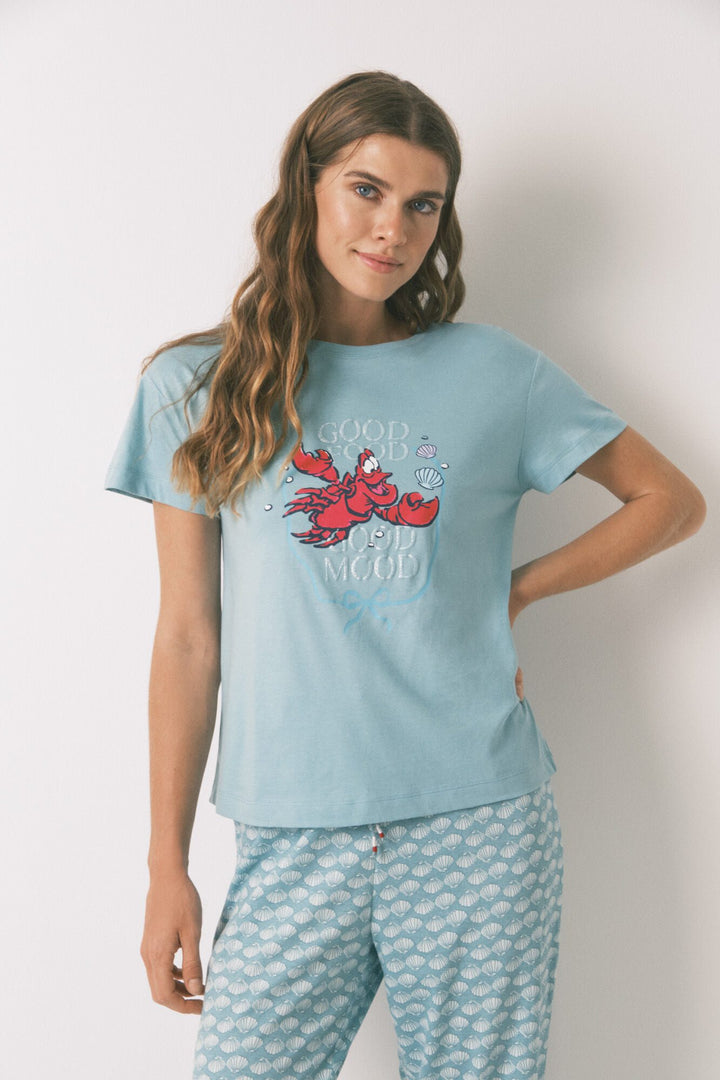 SHORT SLEEVES CAPRI PANT PYJAMA - Green