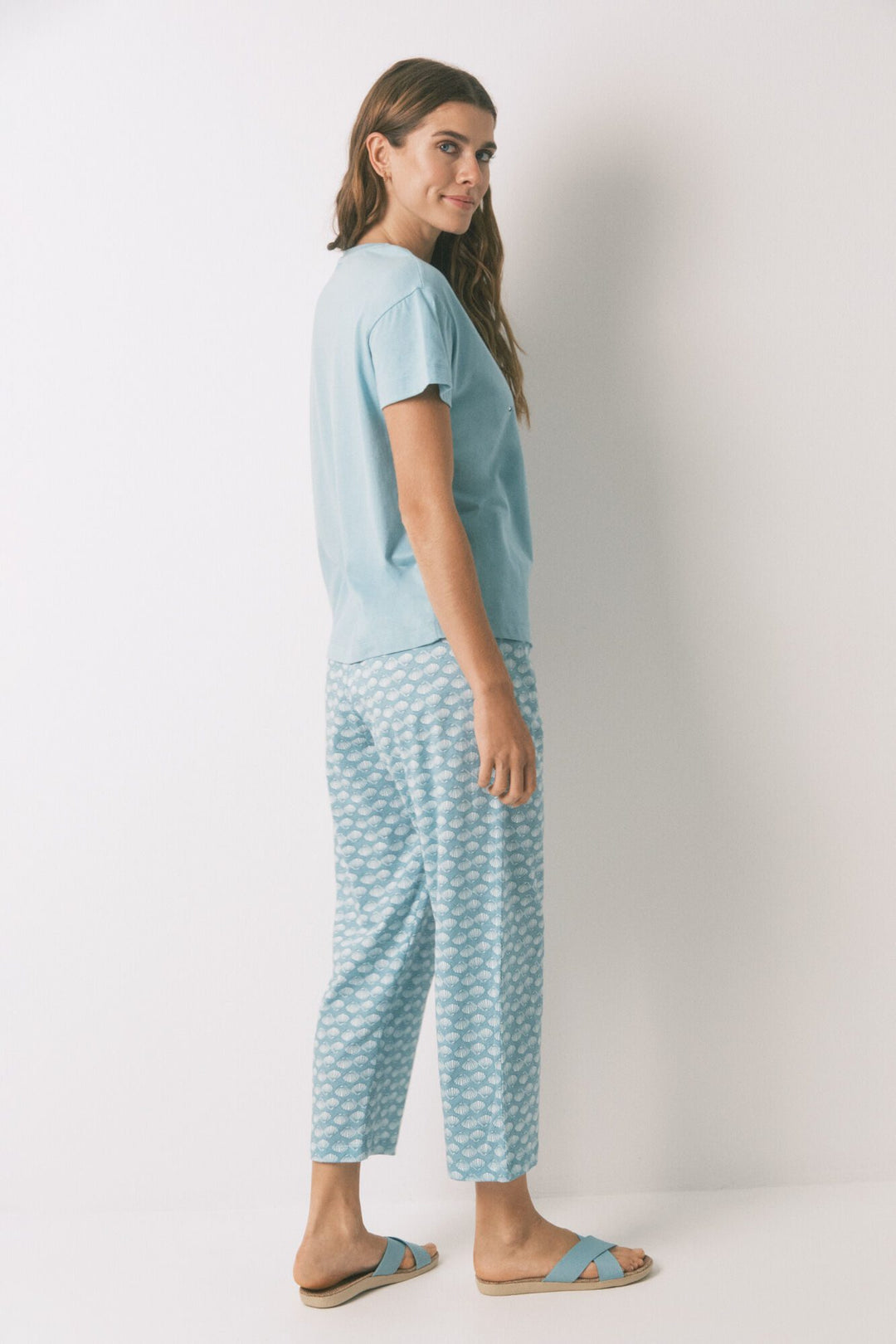 SHORT SLEEVES CAPRI PANT PYJAMA - Green
