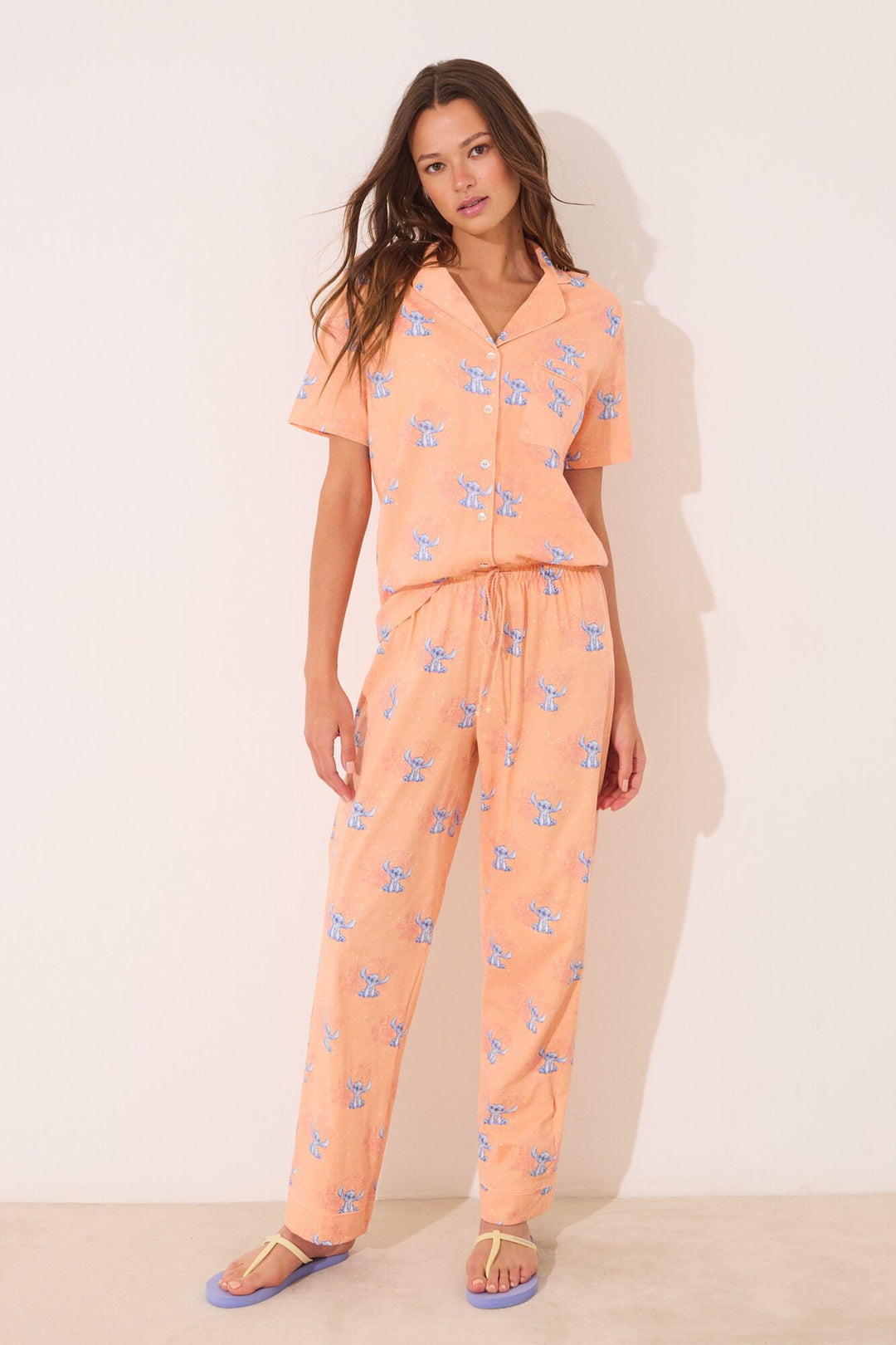 SHORT SLEEVES MASCULINE PYJAMA - Orange