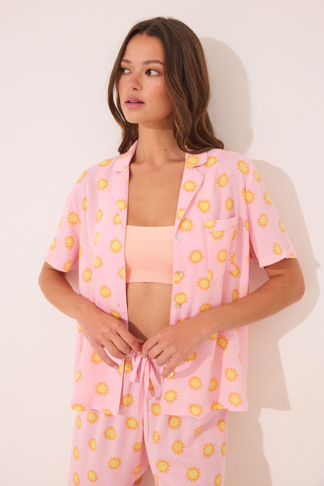 SHORT SLEEVES MASCULINE PYJAMA - Pink