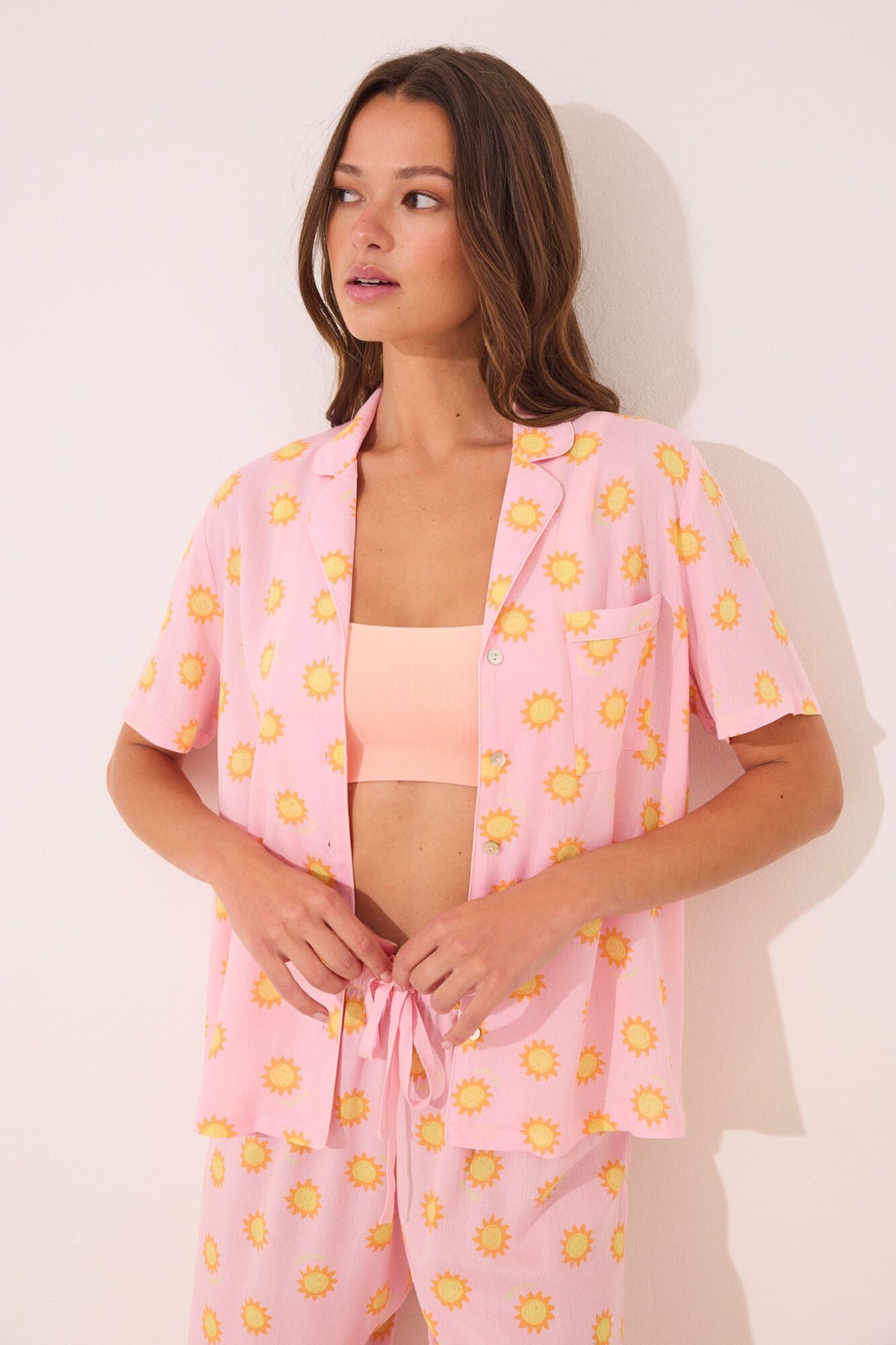 SHORT SLEEVES MASCULINE PYJAMA - Pink