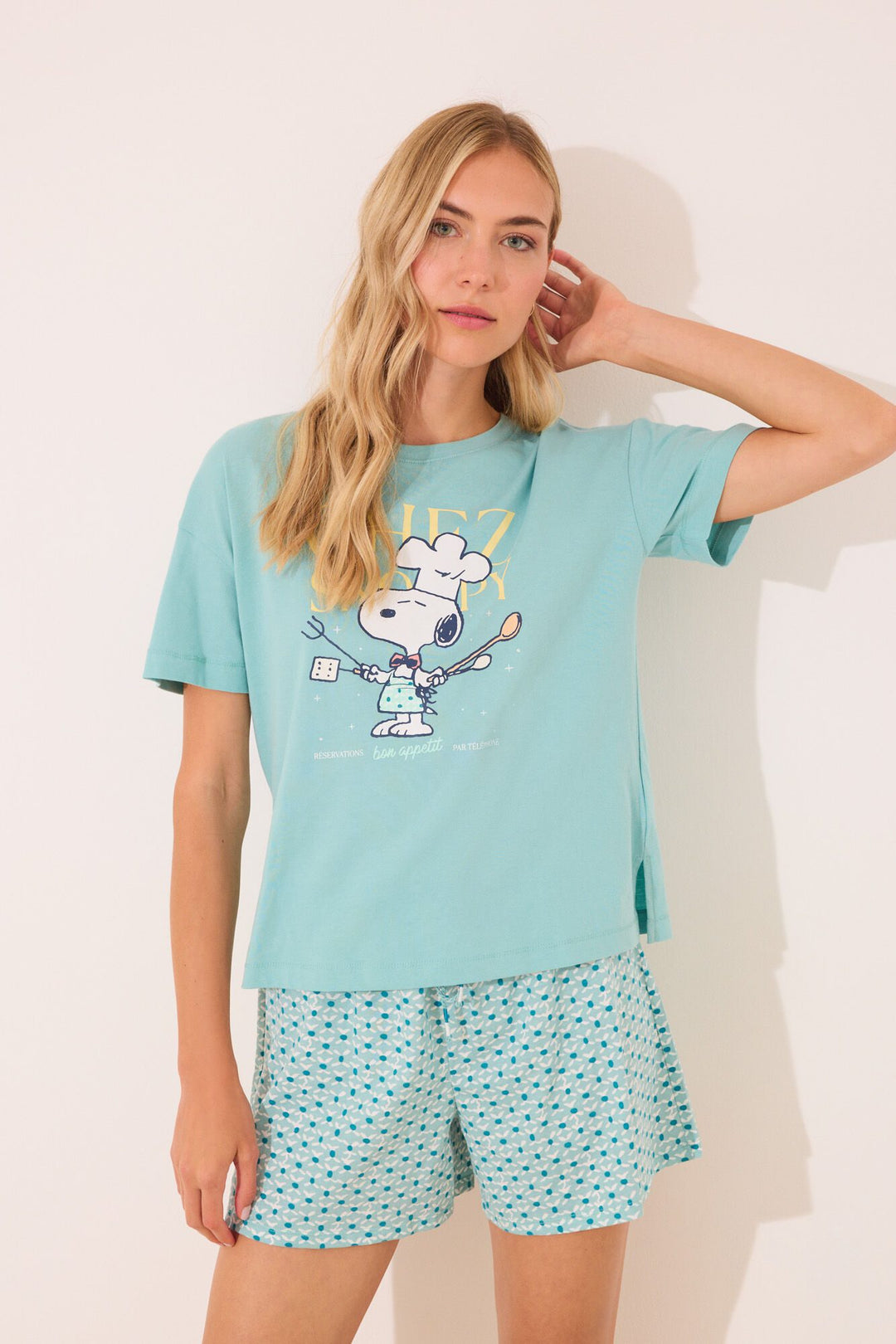SHORT SLEEVES SHORT PANT PYJAMA - Green