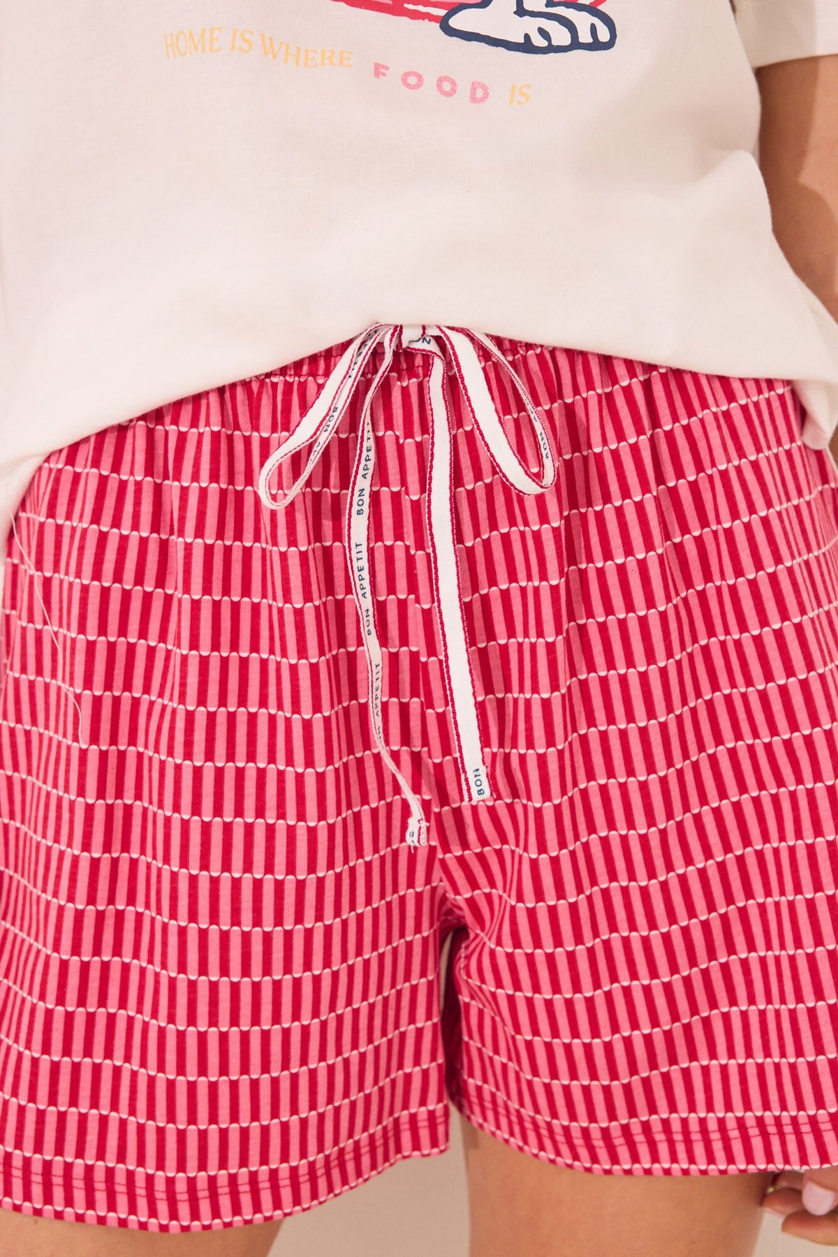 SHORT SLEEVES SHORT PANT PYJAMA - Ivory