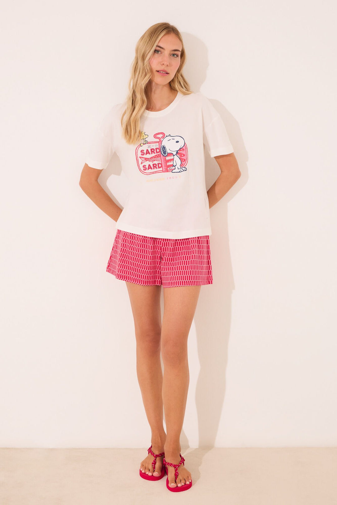 SHORT SLEEVES SHORT PANT PYJAMA - Ivory
