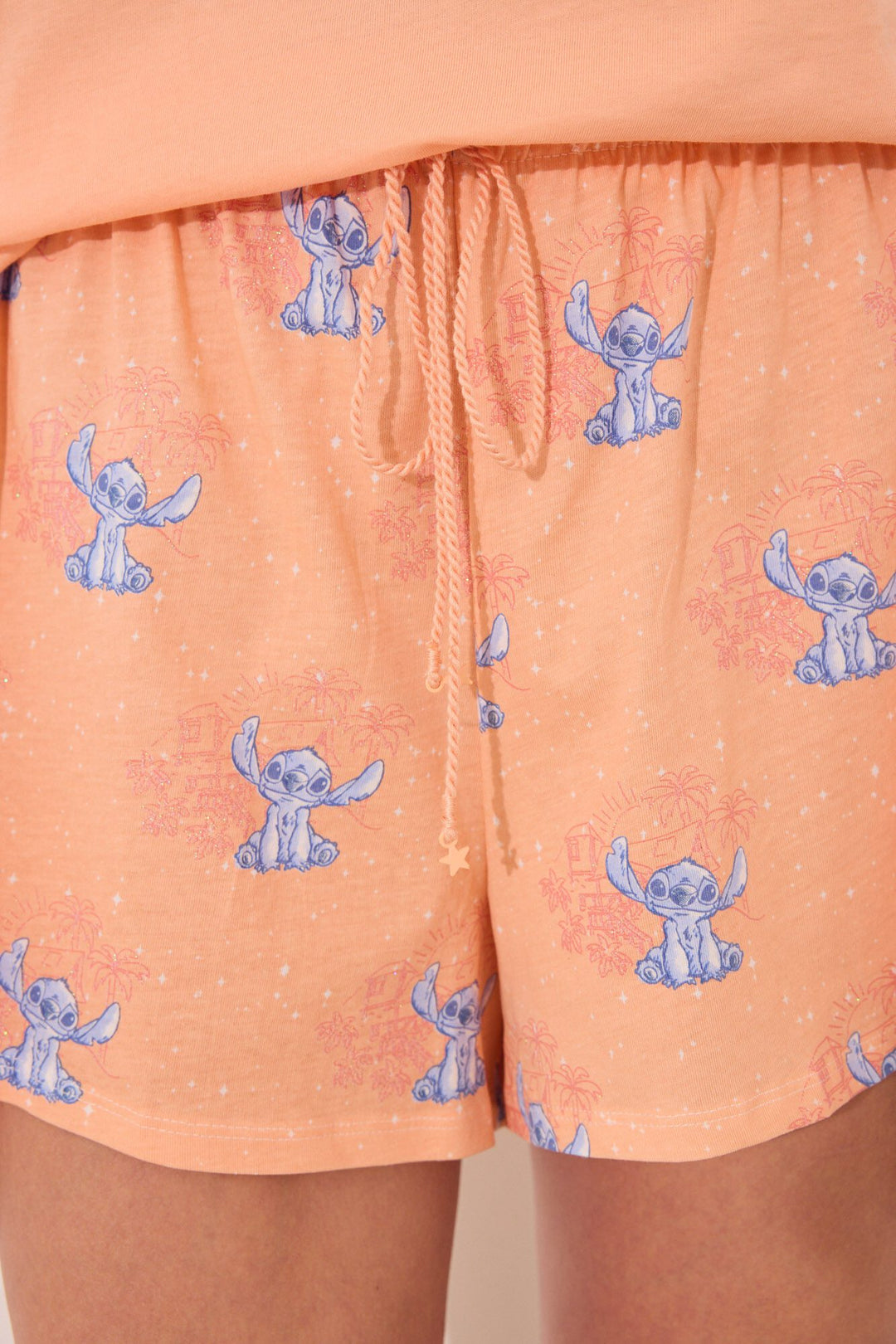 STRAPS SHORT PANT PYJAMA - Orange