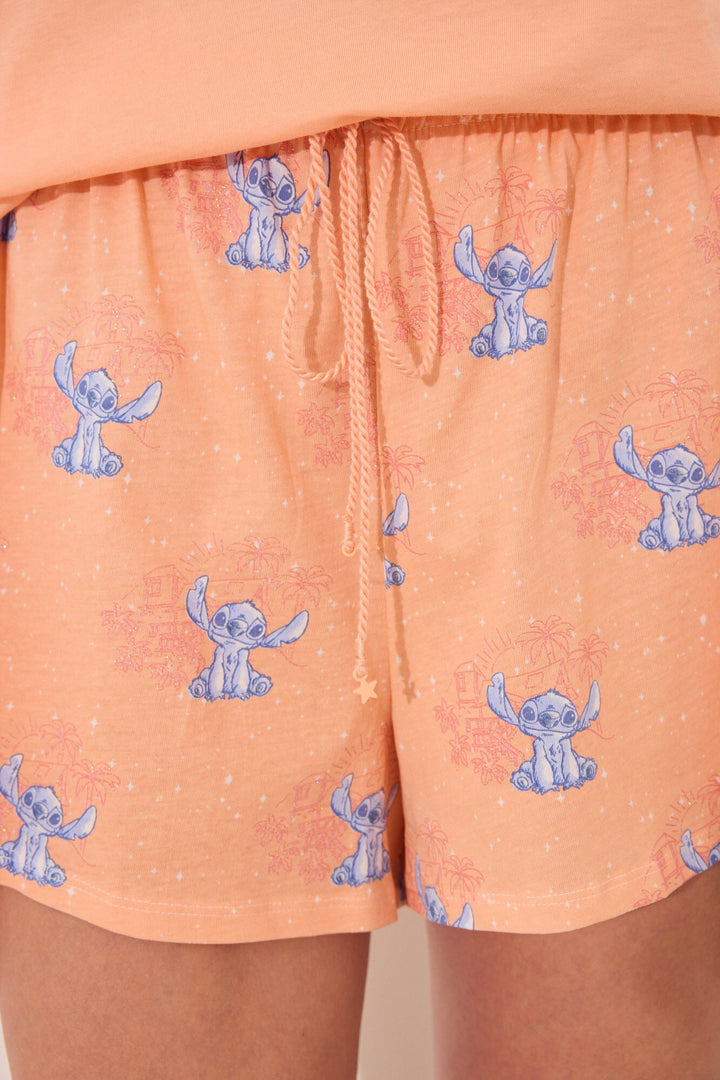 STRAPS SHORT PANT PYJAMA - Orange