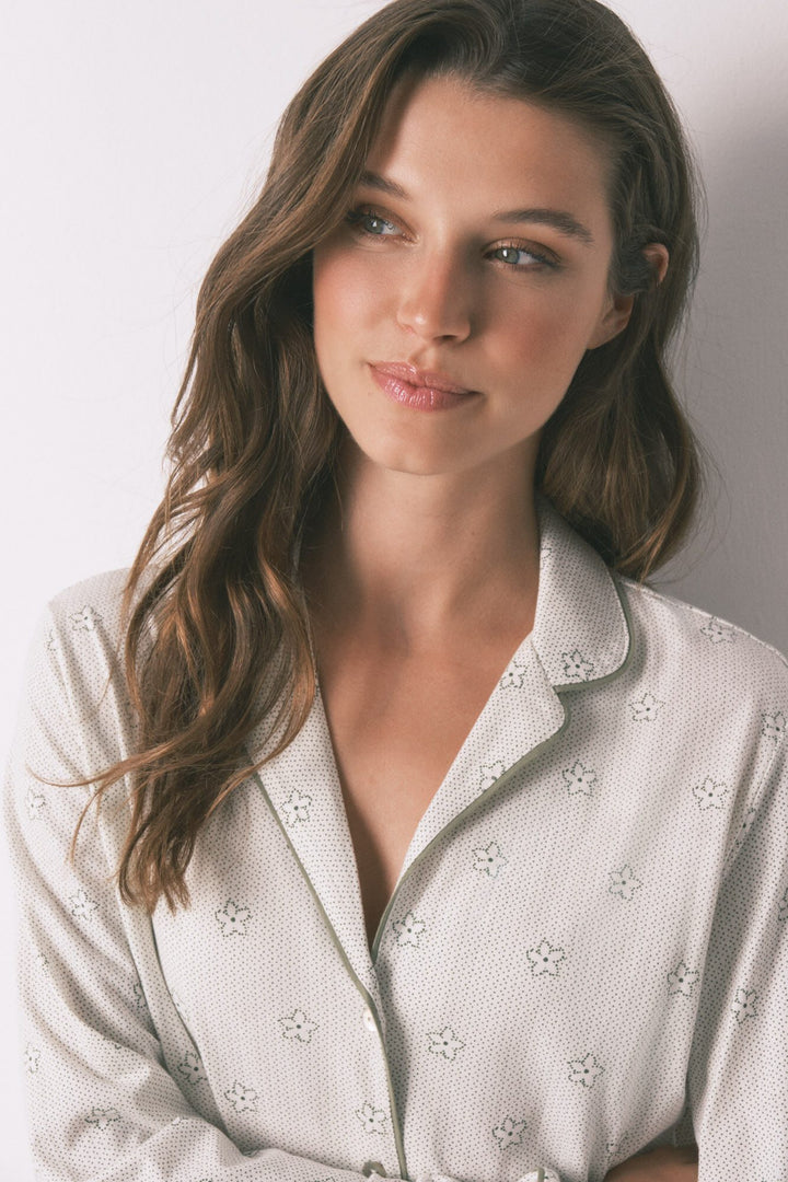 LONG SLEEVES MASCULINE PYJAMA - Ivory