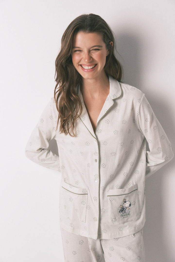 LONG SLEEVES MASCULINE PYJAMA - Ivory