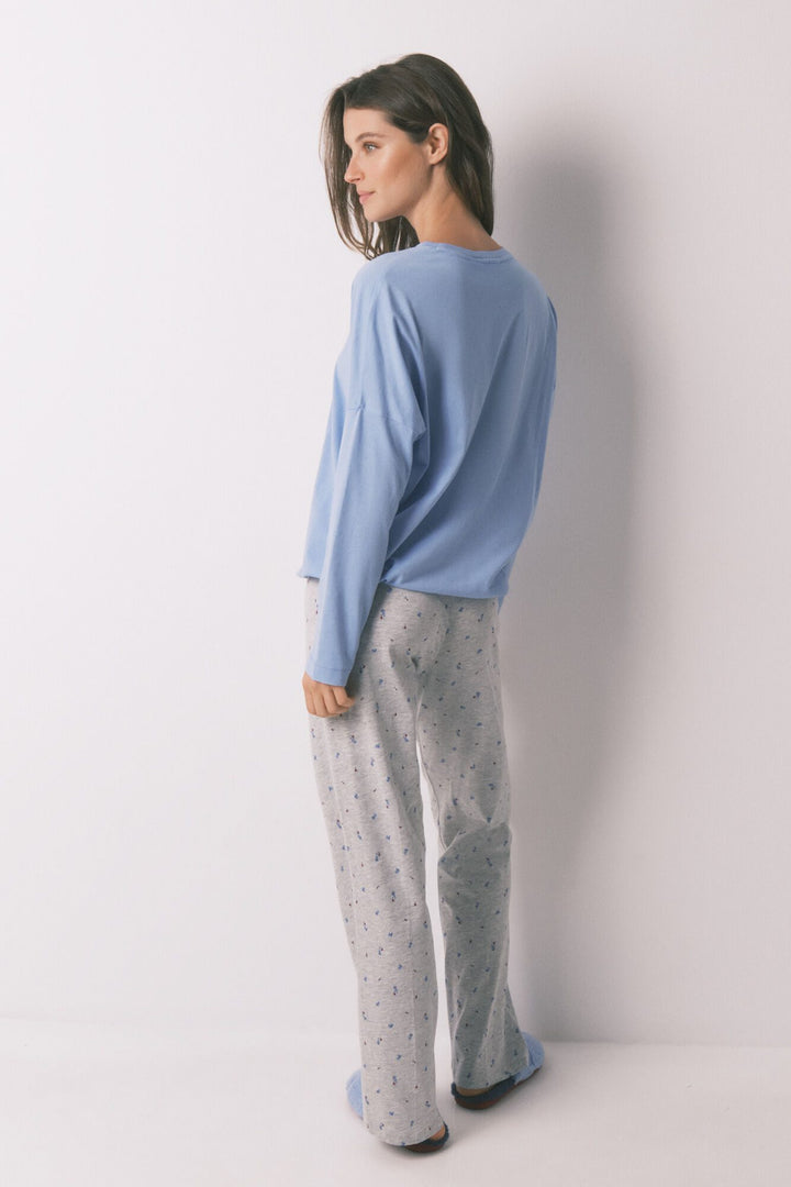 LONG SLEEVES LONG PANT PYJAMA - Blue Print