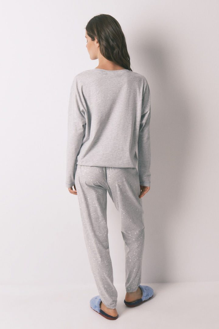 LONG SLEEVES LONG PANT PYJAMA - Dark Grey