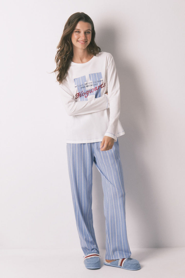 LONG SLEEVES LONG PANT PYJAMA - Ivory