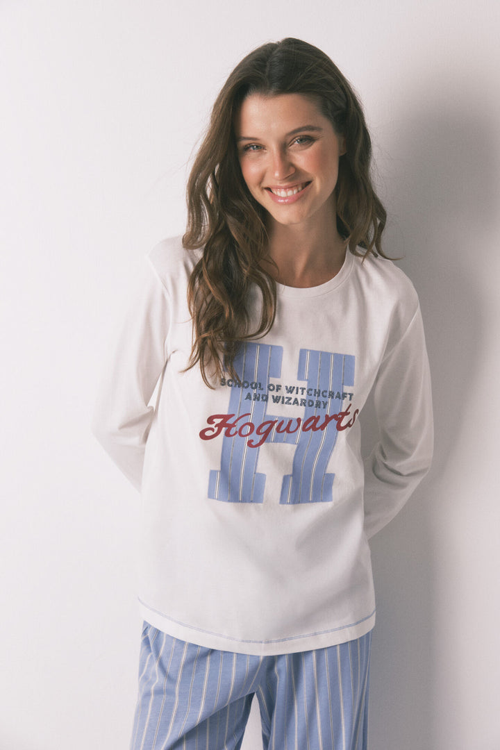 LONG SLEEVES LONG PANT PYJAMA - Ivory
