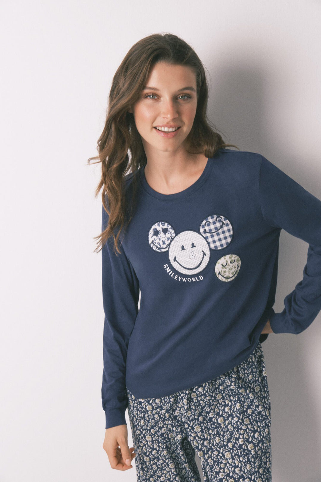 LONG SLEEVES LONG PANT PYJAMA - Navy