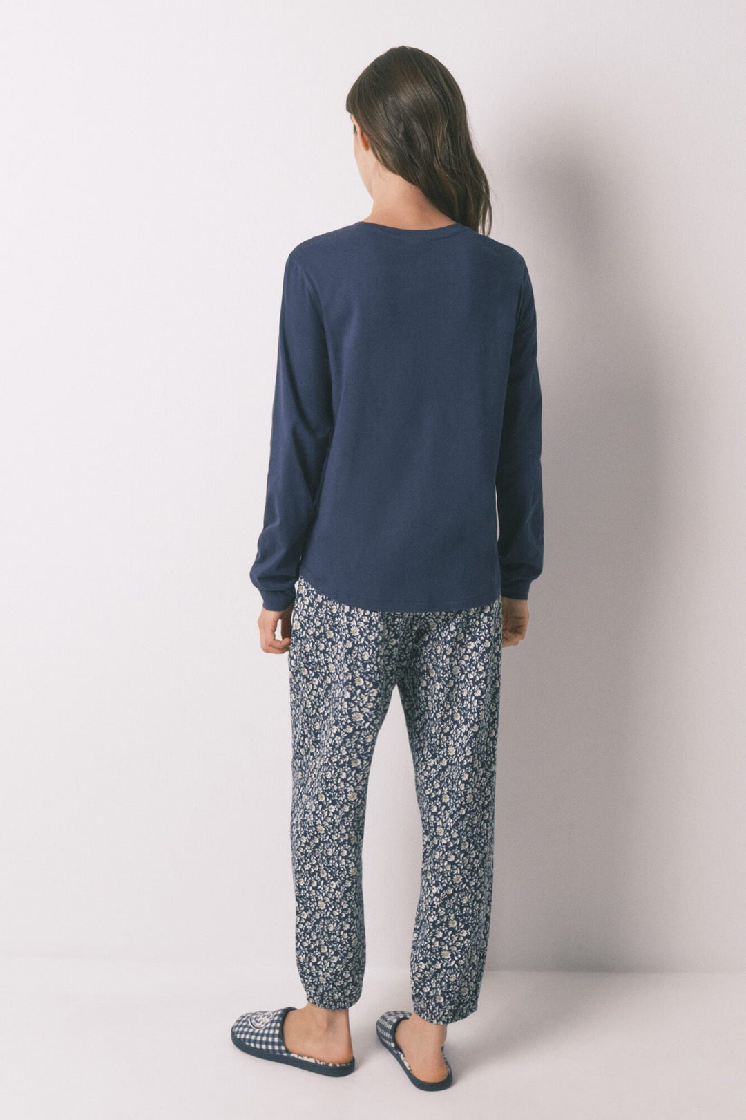LONG SLEEVES LONG PANT PYJAMA - Navy