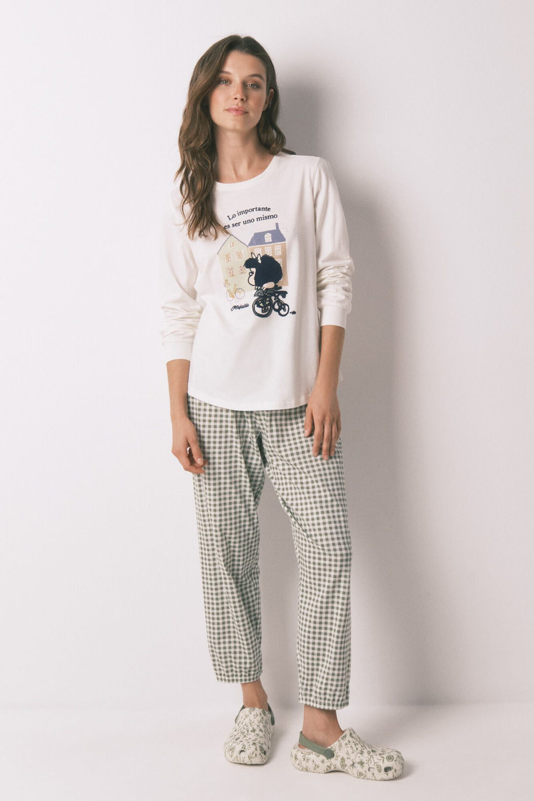 LONG SLEEVES LONG PANT PYJAMA - Ivory