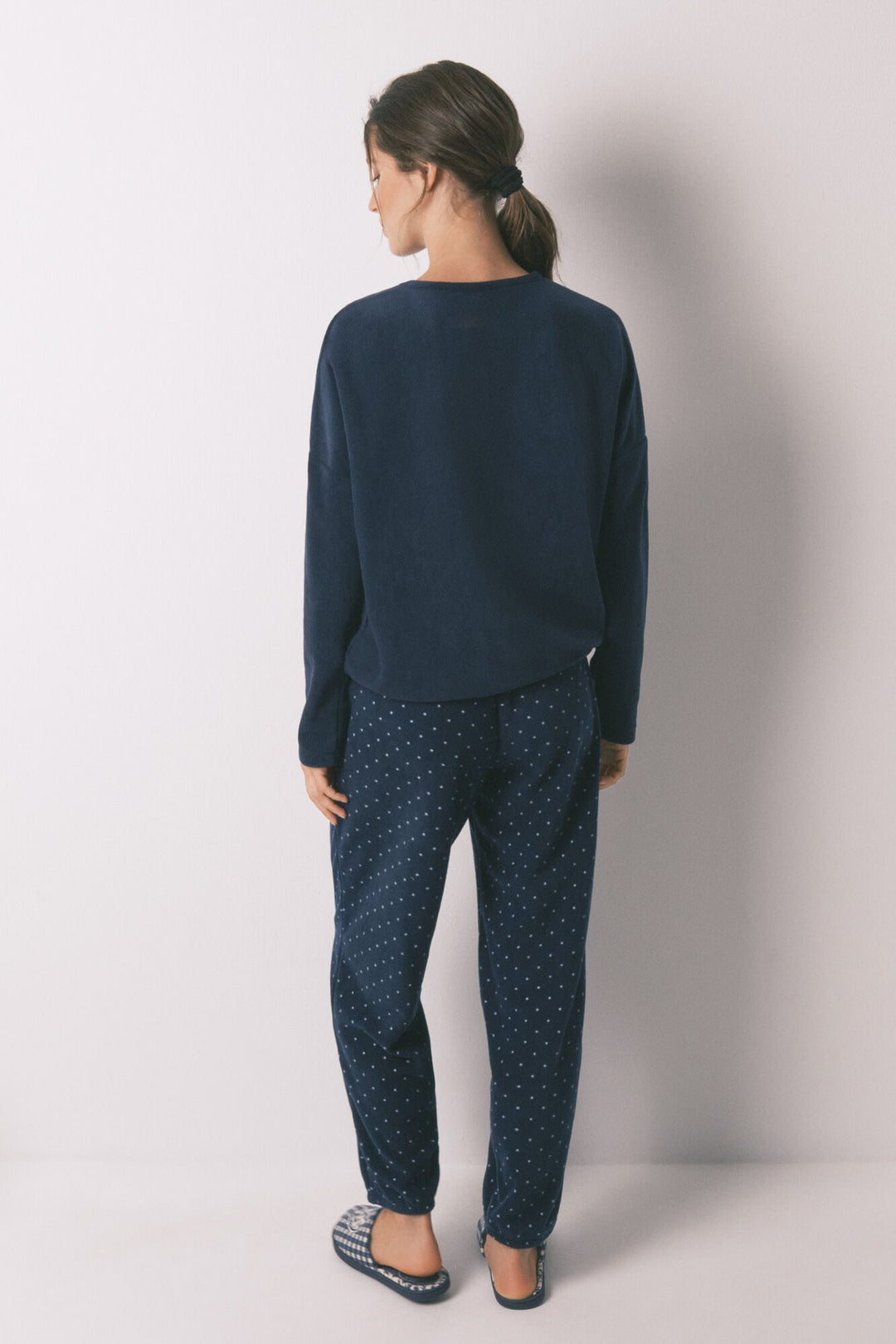 LONG SLEEVES LONG PANT PYJAMA - Navy