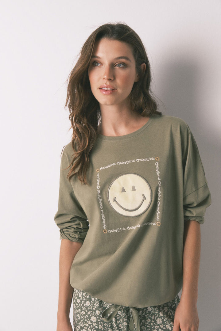 LONG SLEEVES LONG PANT PYJAMA - Dark Khaki