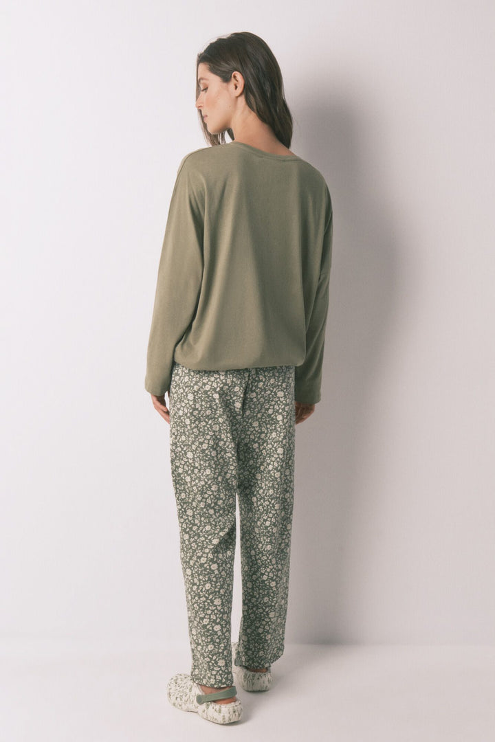 LONG SLEEVES LONG PANT PYJAMA - Dark Khaki