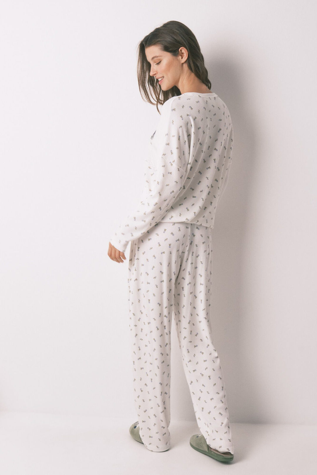 LONG SLEEVES LONG PANT PYJAMA - Ivory