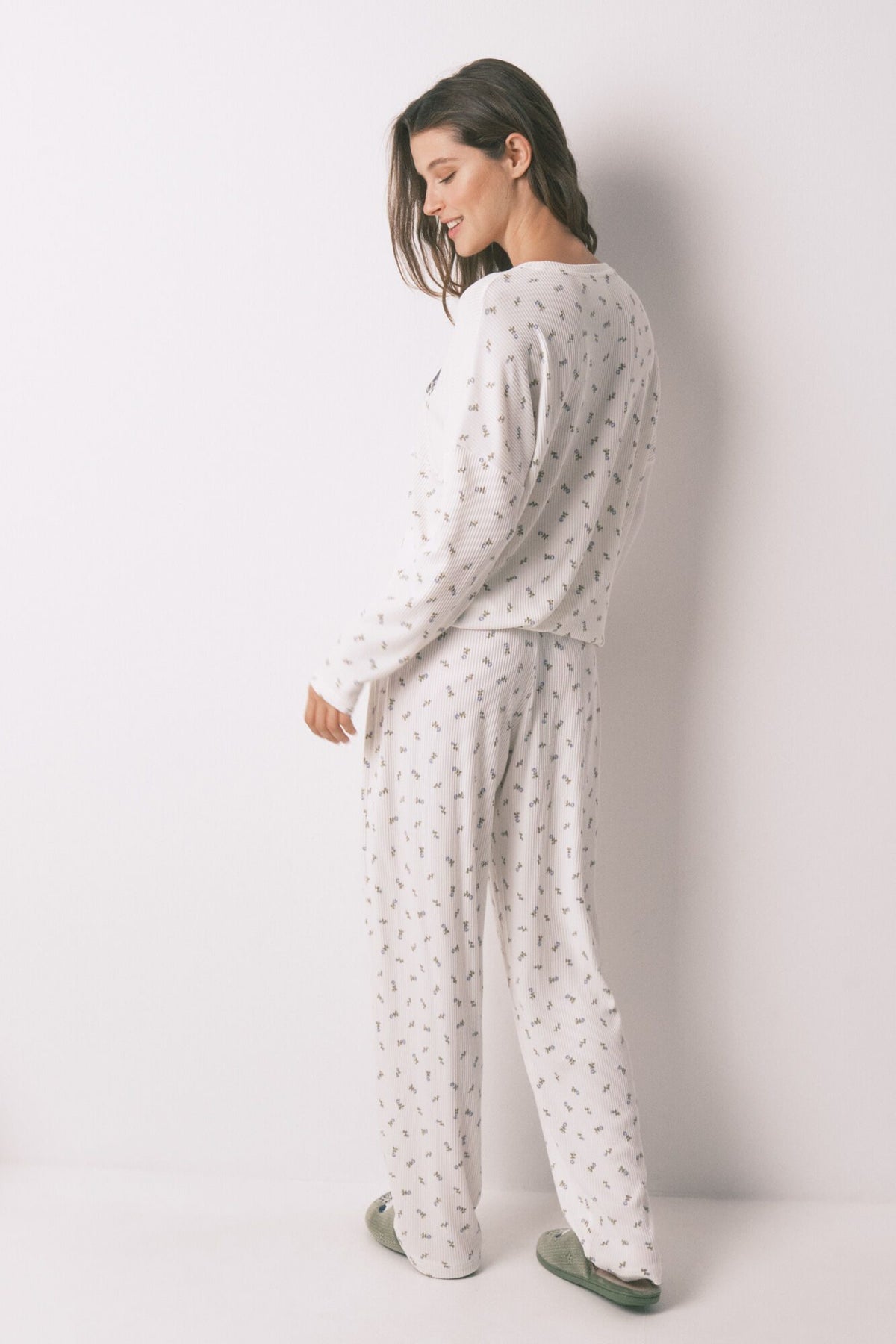 LONG SLEEVES LONG PANT PYJAMA - Ivory