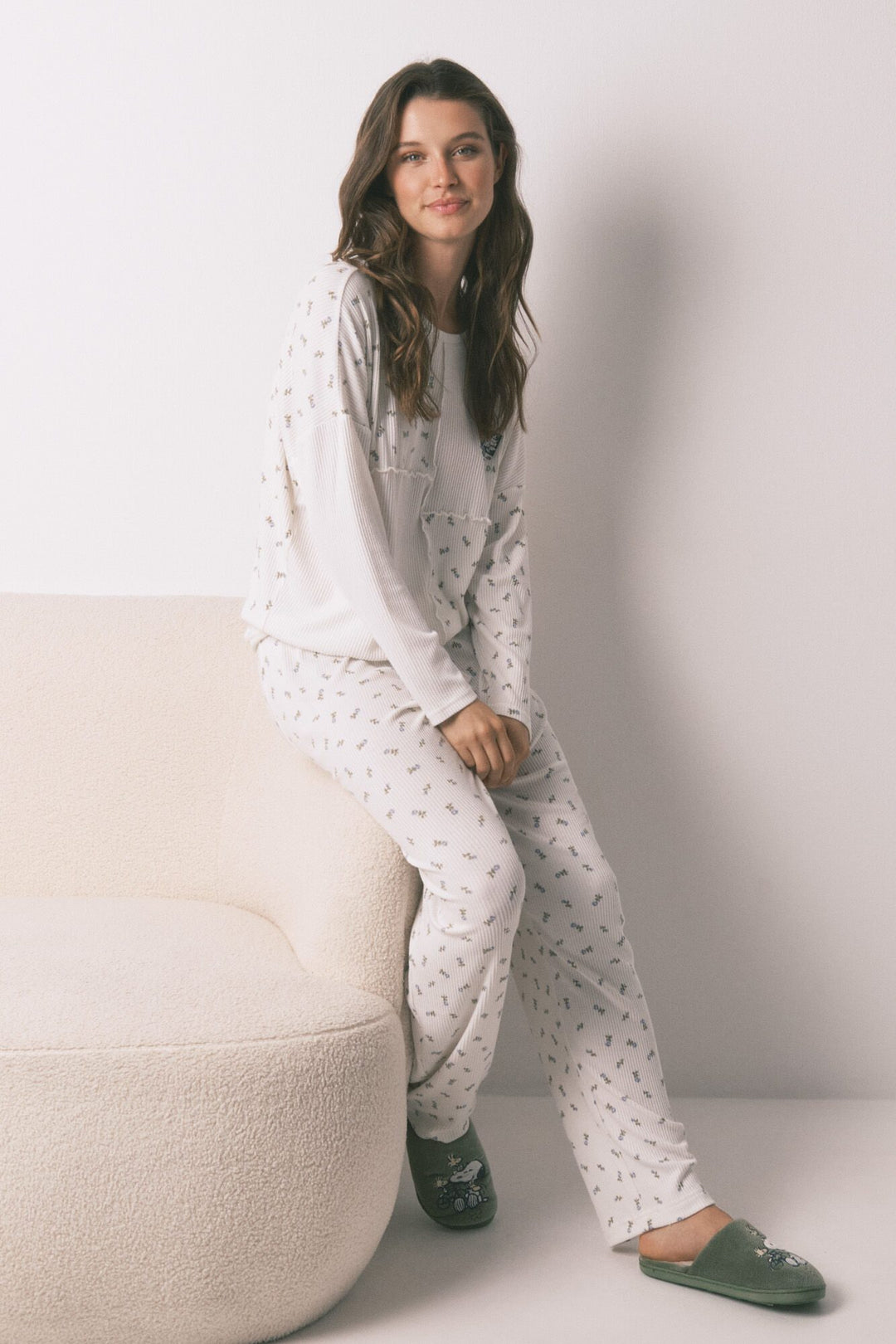 LONG SLEEVES LONG PANT PYJAMA - Ivory