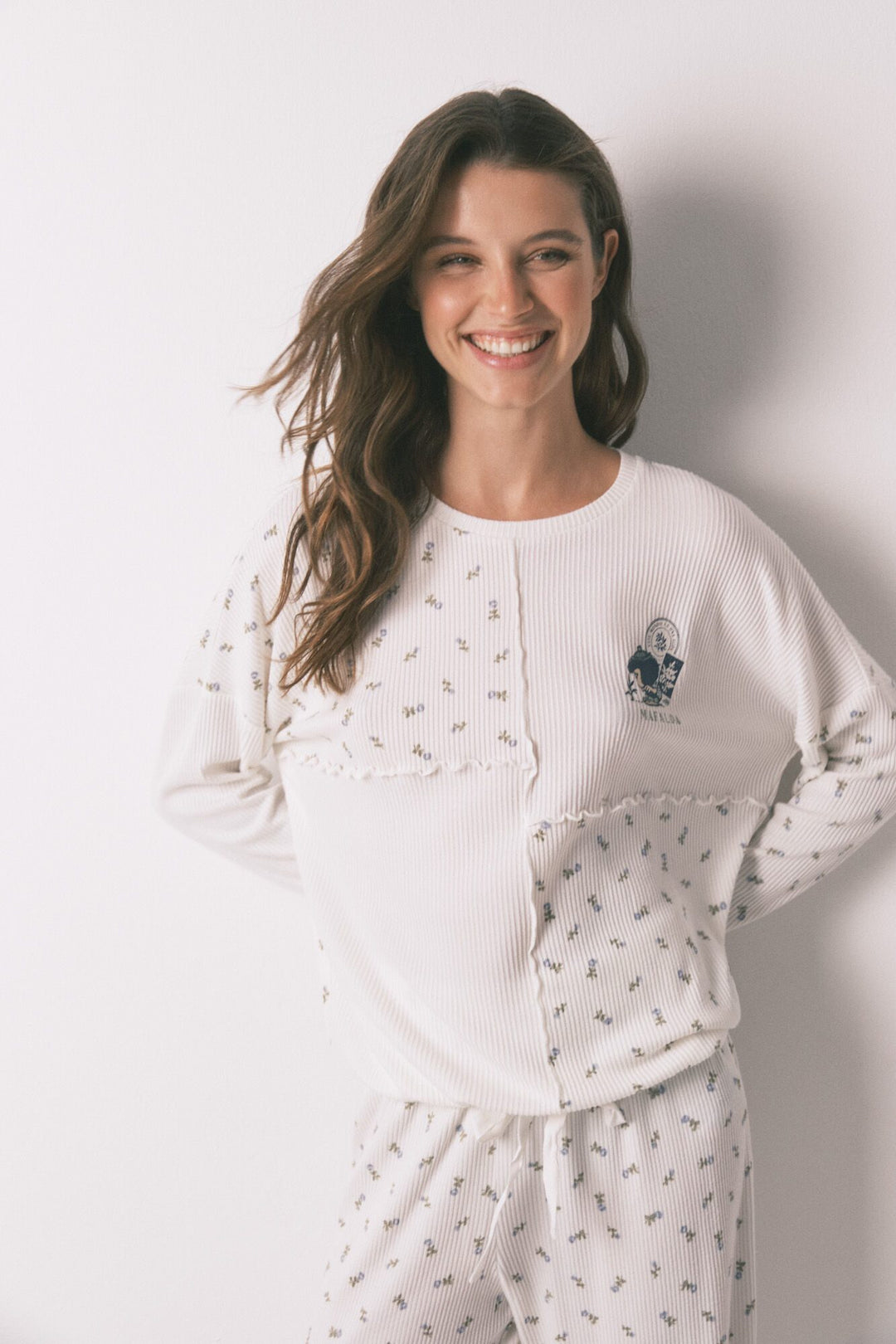 LONG SLEEVES LONG PANT PYJAMA - Ivory
